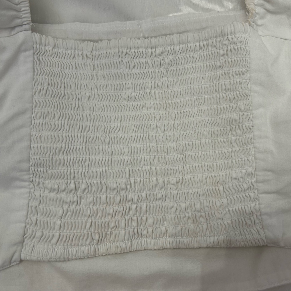 Abercrombie & Fitch White Puff Sleeve Smocked Crop Top Size XS - Picture 4 of 7